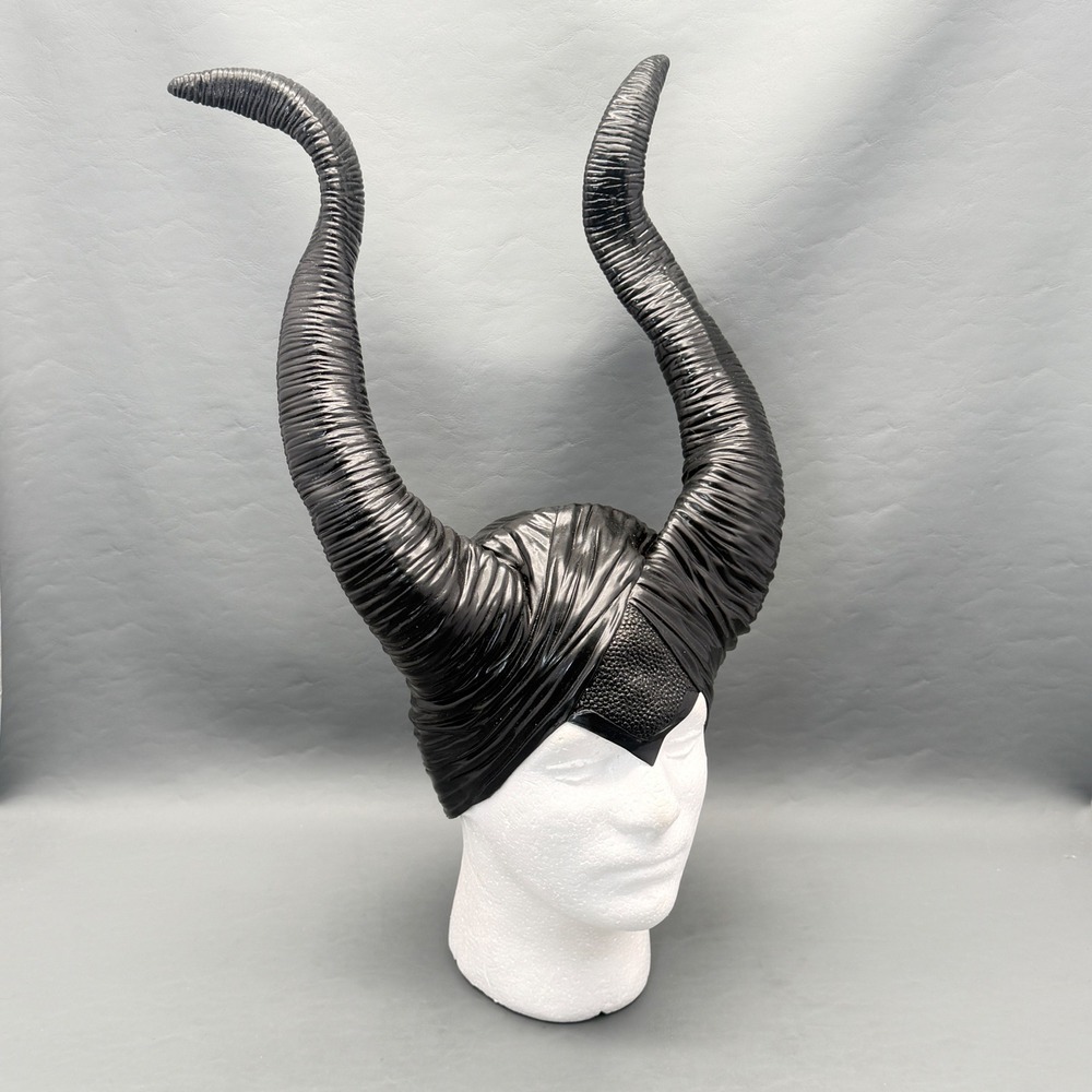 Maleficent Headpiece Women's Adult Costume Cosplay Halloween Black Rubber Horns